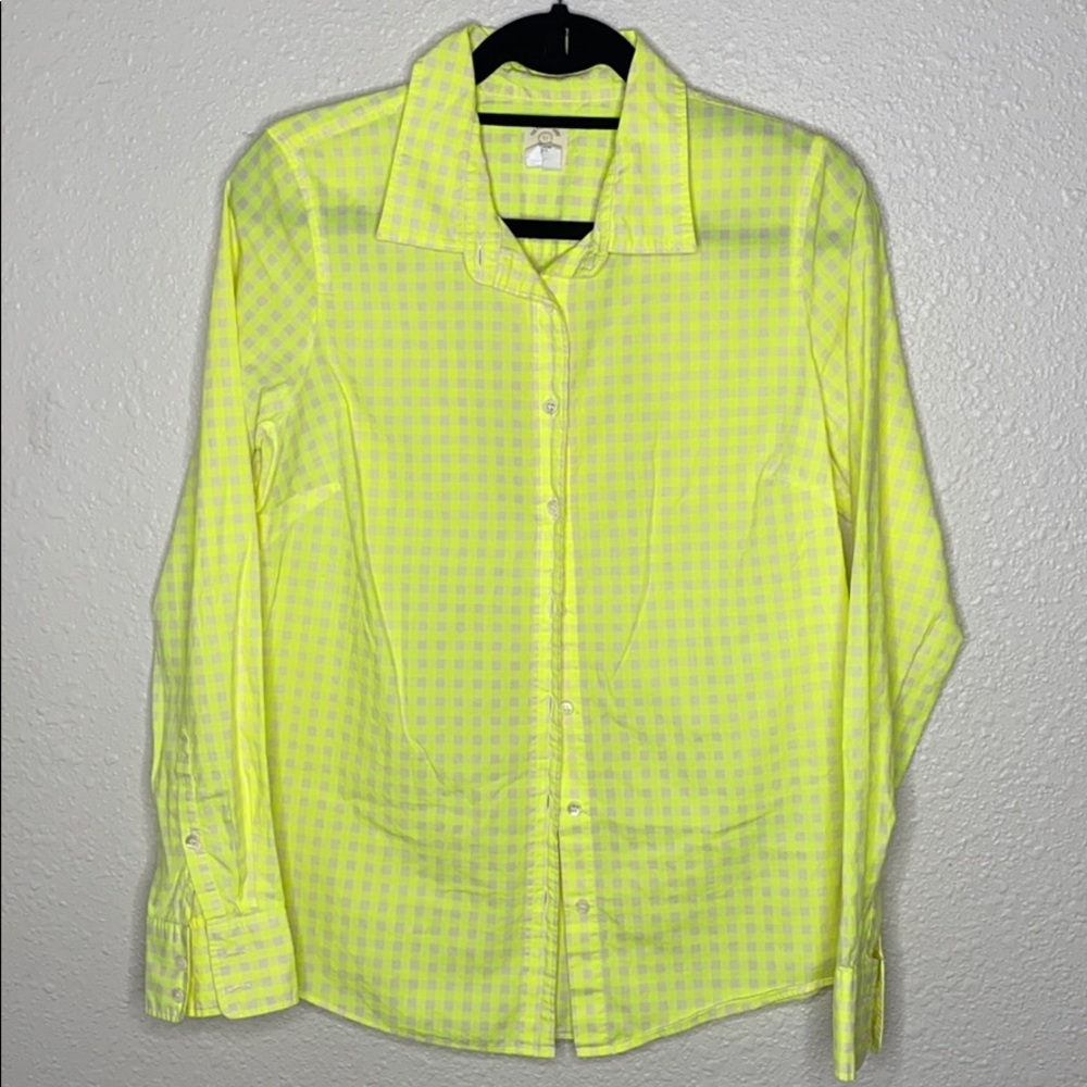 Gingham cotton button down by Jcrew